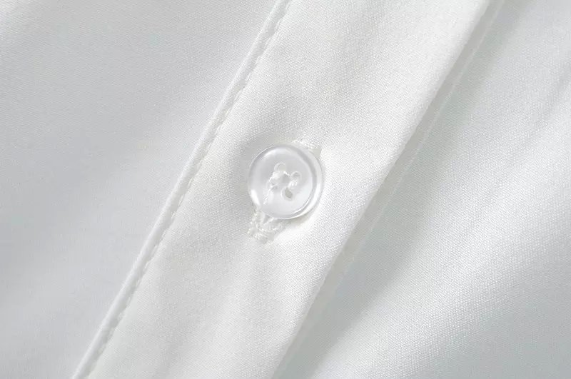 Women fashion Spring elegant hand print white blouses turn-down collar long sleeve button shirt work wear casual brand tops