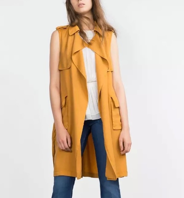 Fashion Autumn Long Vest for Women Office Lady Elegant jackets Belt sleeveless pocket outwear Casual brand