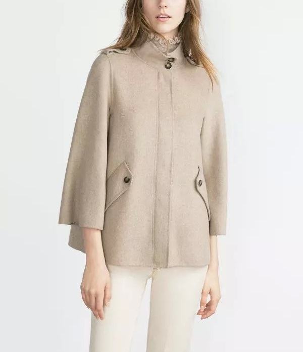 Fashion winter women work wear Epaulet Standing Collar pockets coats long sleeve outwear casual brand