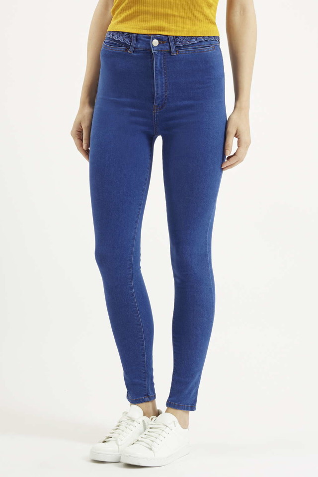 Fashion women American style Stretch Jeans skinny Blue Denim zipper with belt high waist pencil pants casual plus size