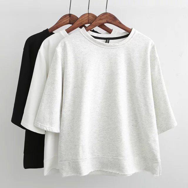 Fashion Women white sport Short pullovers shirts Casual Half Sleeve Knitted brand sweatshirts Hoodie