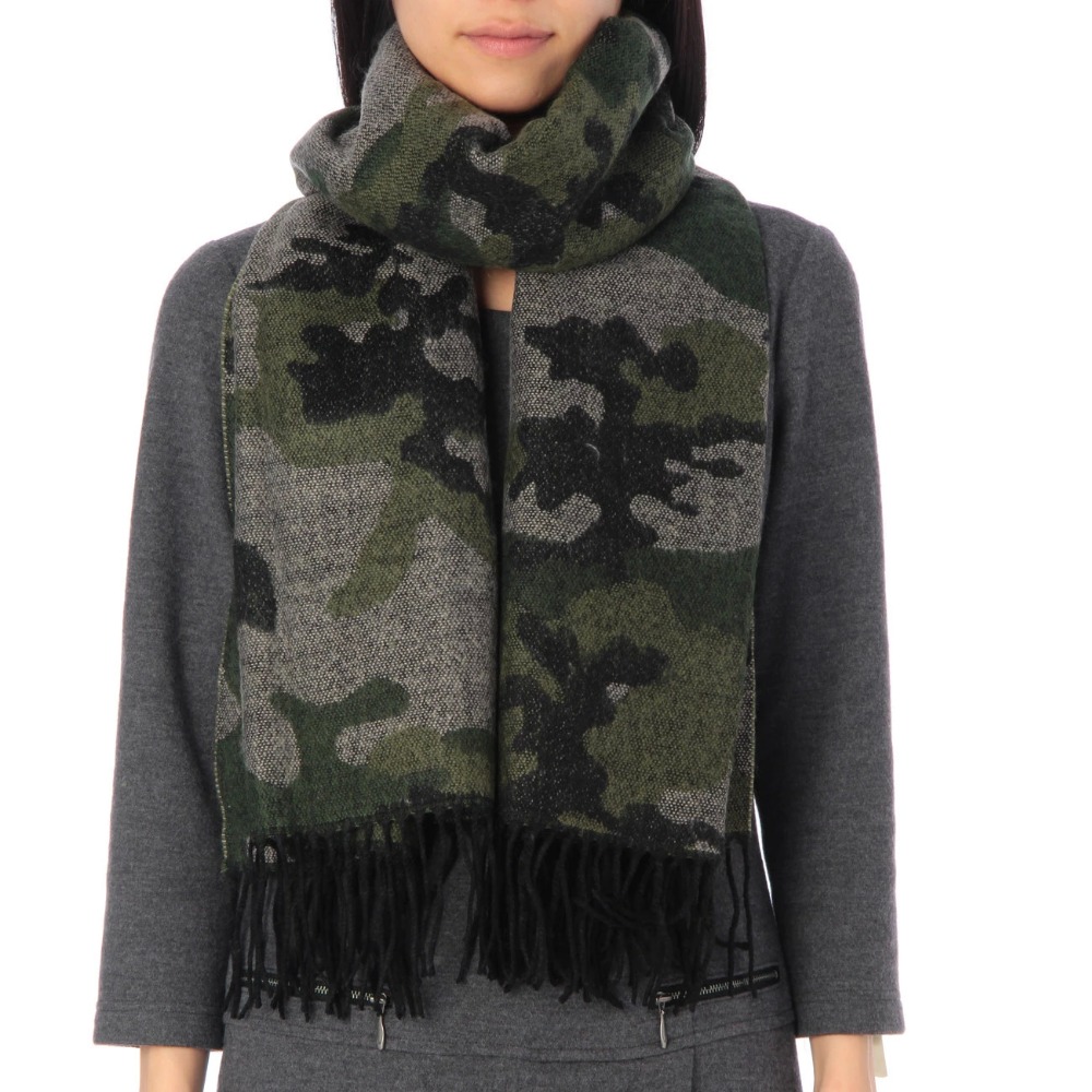 Fashion Women winter thick warm Scarves & Wraps Adult Acrylic Shawl Stylish Neck Wrap Camouflage pattern tassel Soft Scarf