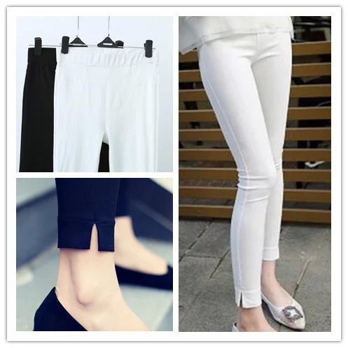 Sexy Leggings for Women Fashion Korean style Autumn Elegant Stretch White Black Trousers Brand Female