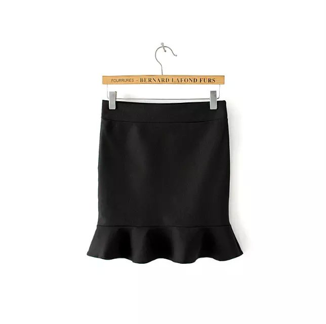 Skirts for Women Autumn Fashion sexy Black stratch Elastic waist casual brand mini Trumpet skirt feminino femme