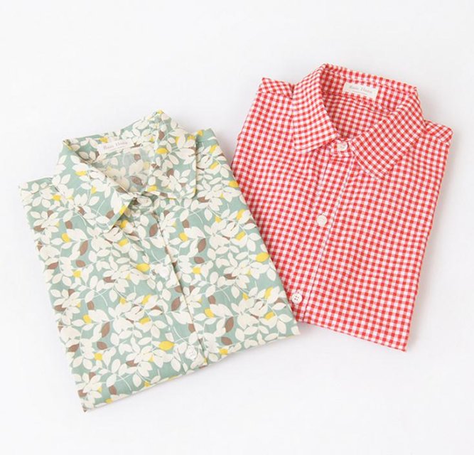 Spring Fashion women floral print cotton blouse long sleeve turn-down collar button Shirts casual mujer camisas femininas