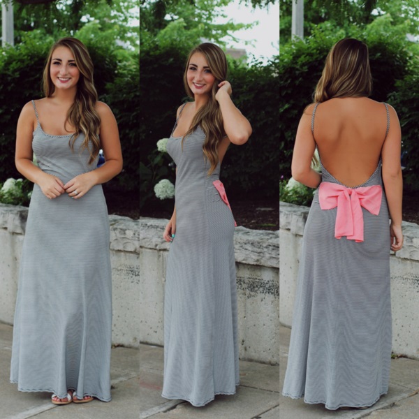 Summer Fashion women Gray Maxi Dresses Long Back Bow Backless sleeveless Flor-length O-neck sexy Party dress