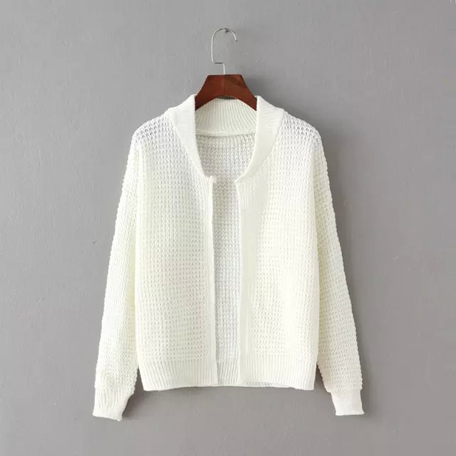 Winter Fashion Women Elegant White Knitted Cardigan long Sleeve Casual Loose long No Button Outwear Sweaters