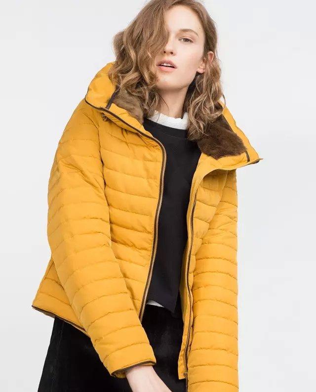 Winter Jacket Women Elegant Yellow Thick Warm Cotton Faux Fur neck hooded Zipper Pocket Parkas casual brand Outwear Coat