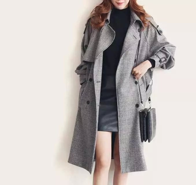 Winter Windbreaker for women Fashion British Style elegant Pocket long trench coat Casual brand