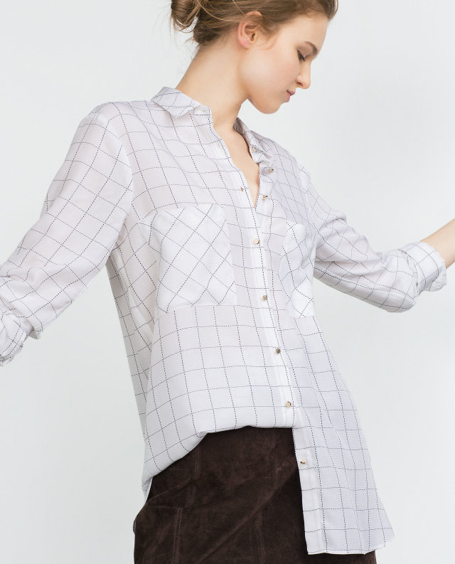 Women Blouse Fashion Plaid print Long Sleeve Turn-down collar Double pocket office formal long shirt blusas camisa Brand