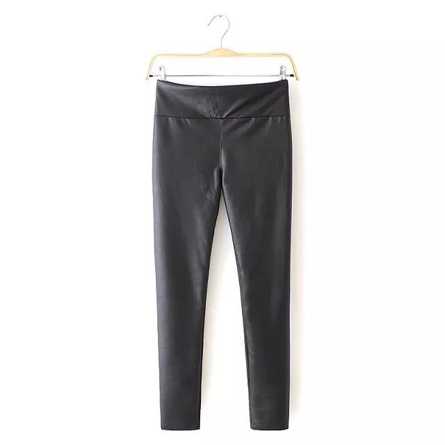 Women Faux Leather pants Fashion Stretch high waist fitness black trousers brand Pantalones Mujer