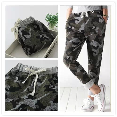 Women harem Pants Fashion Couple Camouflage Print Drawstring elastic waist Pocket Trousers Casual brand hip hop sport