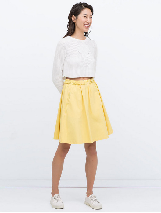 Women skirt Fashion elastic waist Pocket midi White Yellow Blue skirts casual Female feminina Mini saias faldas jupe