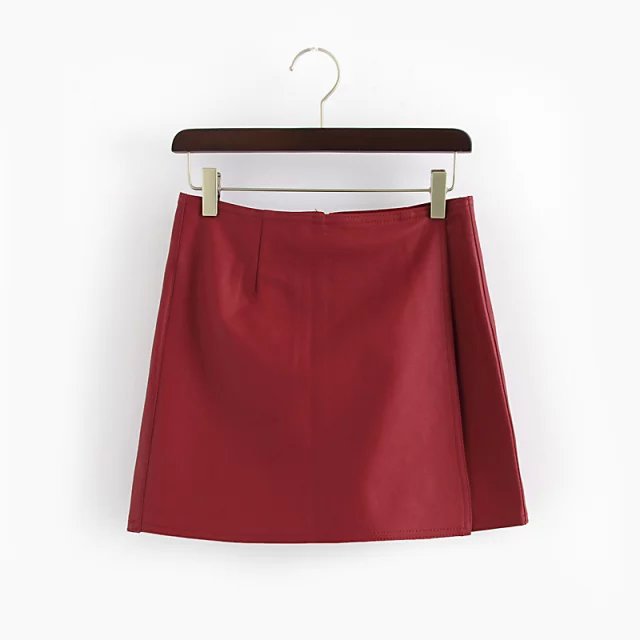 Women skirt shorts Fashion Faux Leather Brief Zipper For casual black red casual brand shorts feminino femme
