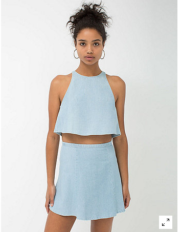 Women Two Piece Sets New Fashion blue Denim Tank + Skirt A-line O-Neck sexy backless Sleeveless casual Brand shirts
