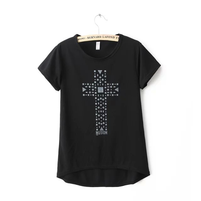 American apparel Fashion Summer Cross Print Gray Sports Clothing T shirt short Sleeve casual brand street