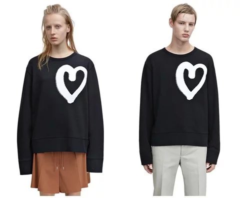Autumn Punk Fashion Heart print Black sport pullovers for women female Casual long Sleeve brand sweatshirts Hoodies