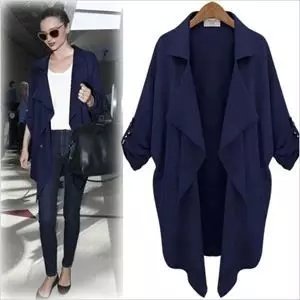 Fashion Autumn elegant Irregular trench coat for women Three Quarter sleeve long coats Casual brand female cloak