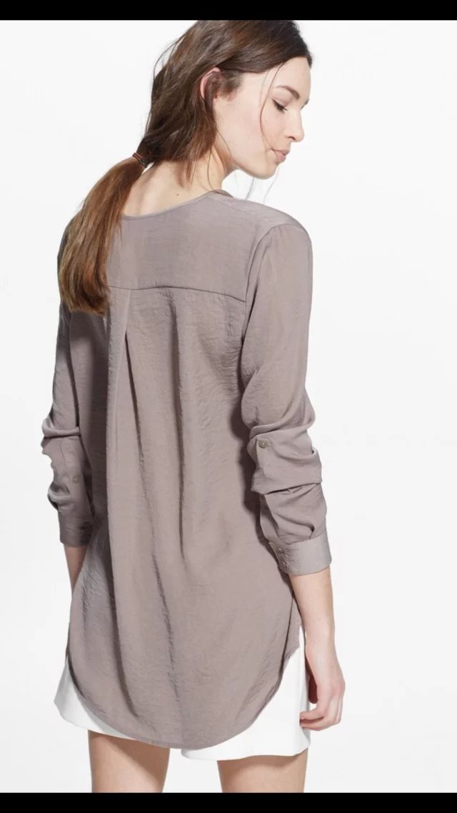 Fashion Office Lady gray Blouse for women Elegant Casual shirts O-neck button side open long sleeve brand quality Tops