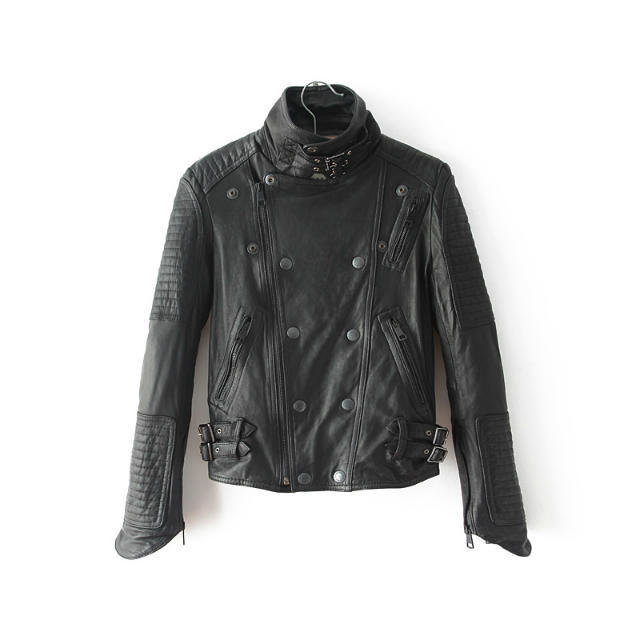 Fashion Winter black Faux leathe Turtleneck Short jacket for women Zipper pocket streetwear jaqueta feminina fit plus size