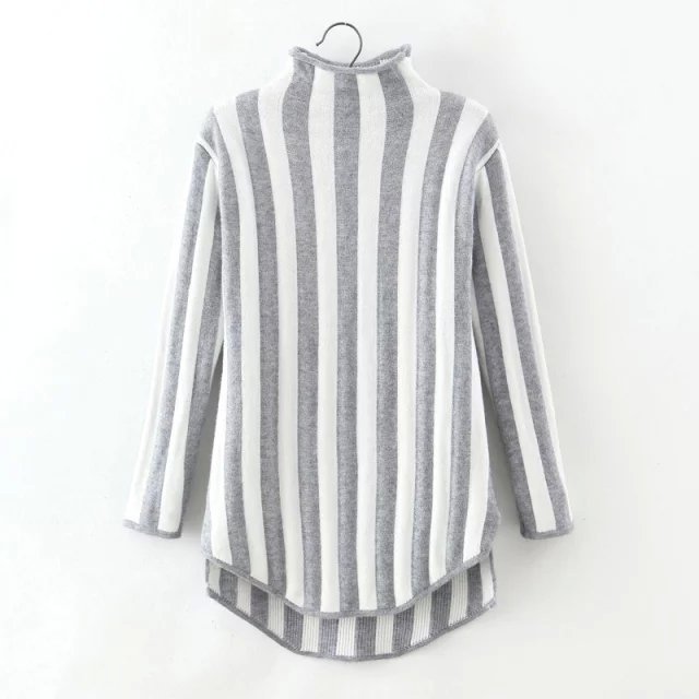 Fashion women American style winter Striped pattern Pullover knitwear O-neck long Sleeve Casual knitted sweaters brand