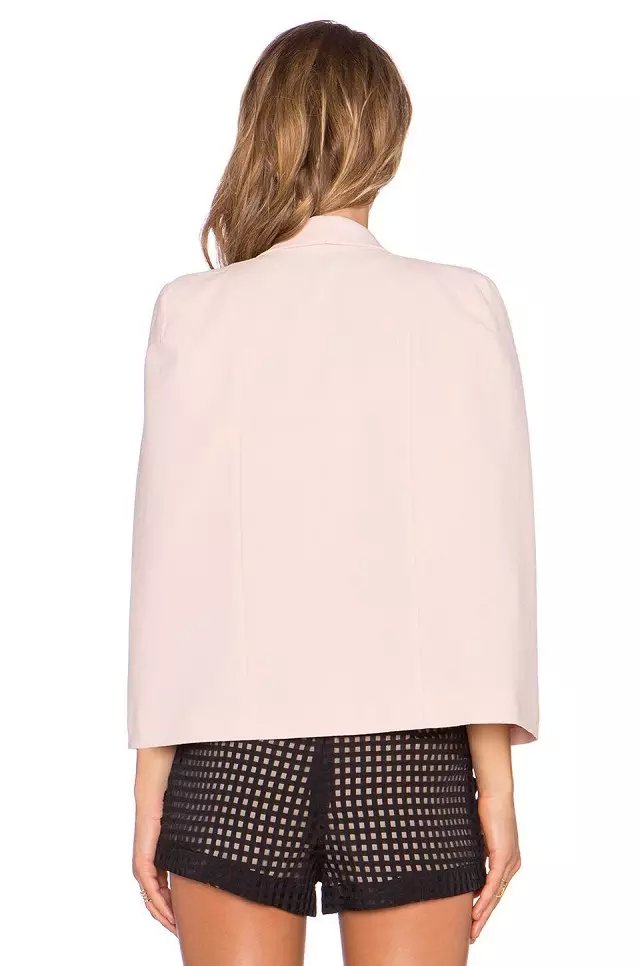 Fashion Women elegant office pink jacket coat vintage stylish Open Stitch pocket Blazers outwear casual brand Cloak