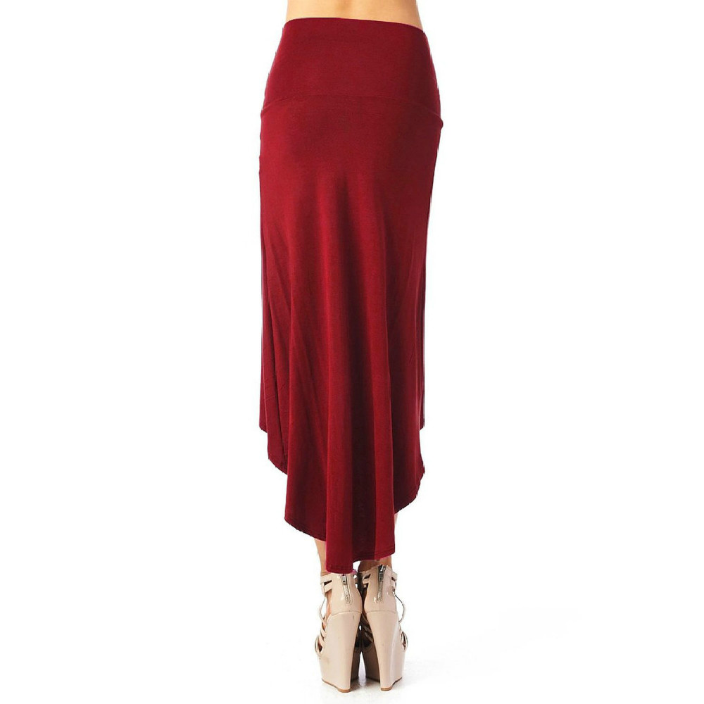 Fashion Women Elegant red Mid-Calf Irregular stretch Elastic waist Skirts office lady hot casual fit brand plus size