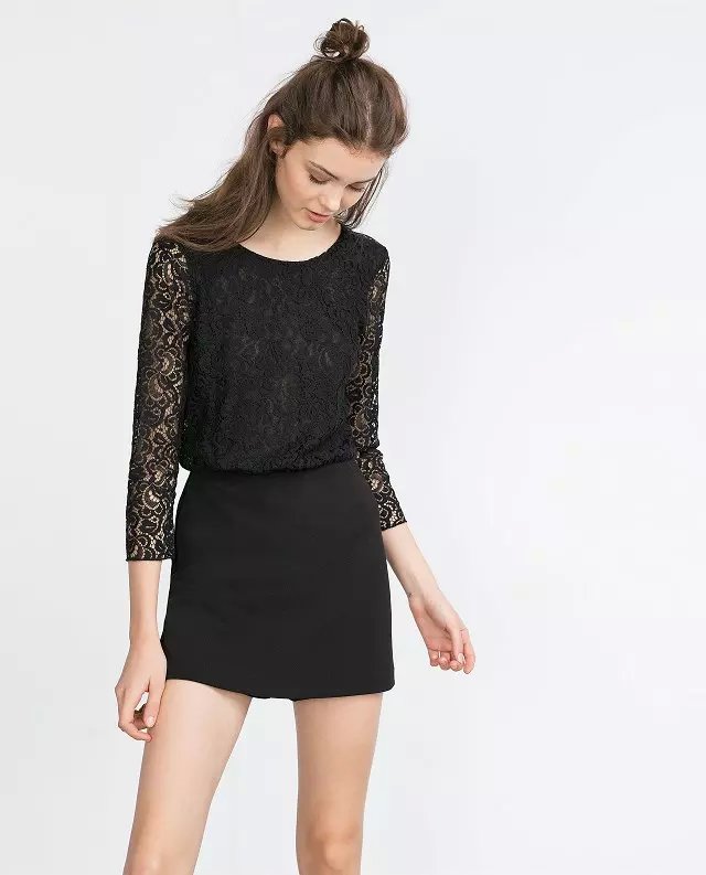 Fashion Women Elegant sexy black lace patchwork backless O-nack Three Quarter Sleeve zipper Jumpsuits Casual brand shorts