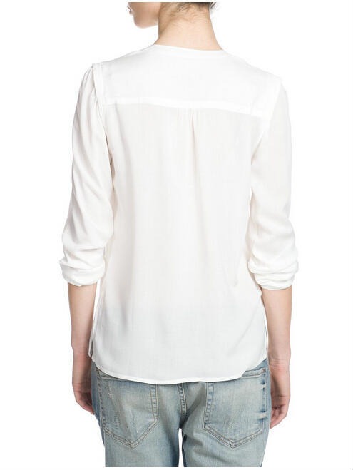 Fashion women elegant Sweet white blouses vintage Brief V neck long sleeve OL shirts casual loose brand tops