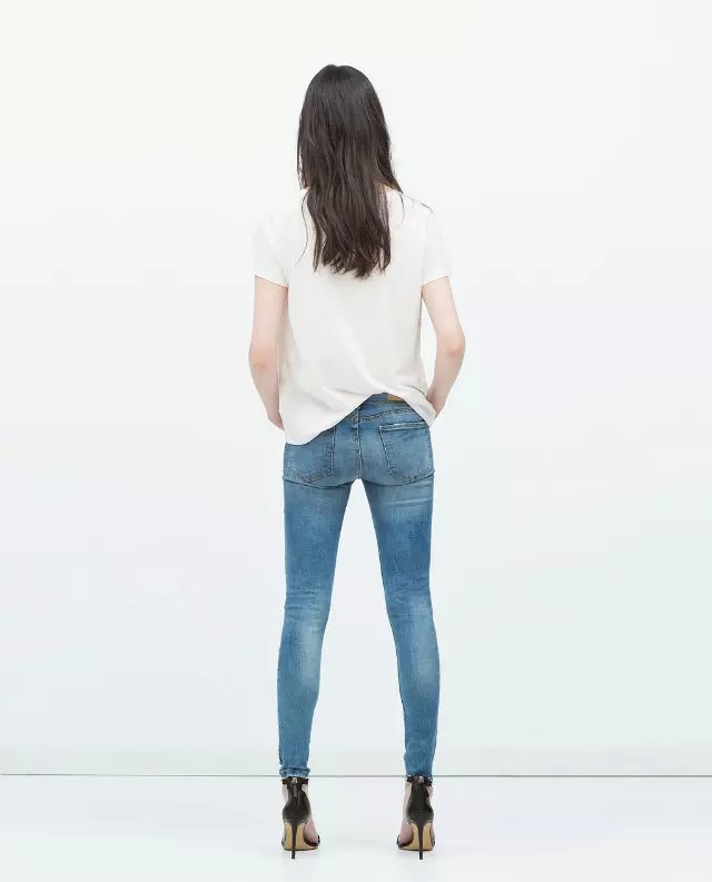 Fashion women Elegant Zipper pockets Stretch blue Denim Ripped Skinny trousers casual brand design pants plus size