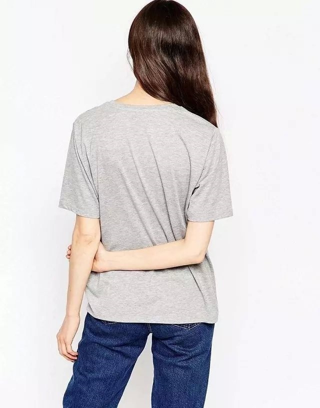 Fashion Women gray Cute Letter Cartoon Print basic cotton T-shirt short sleeve O-neck casual brand shirts
