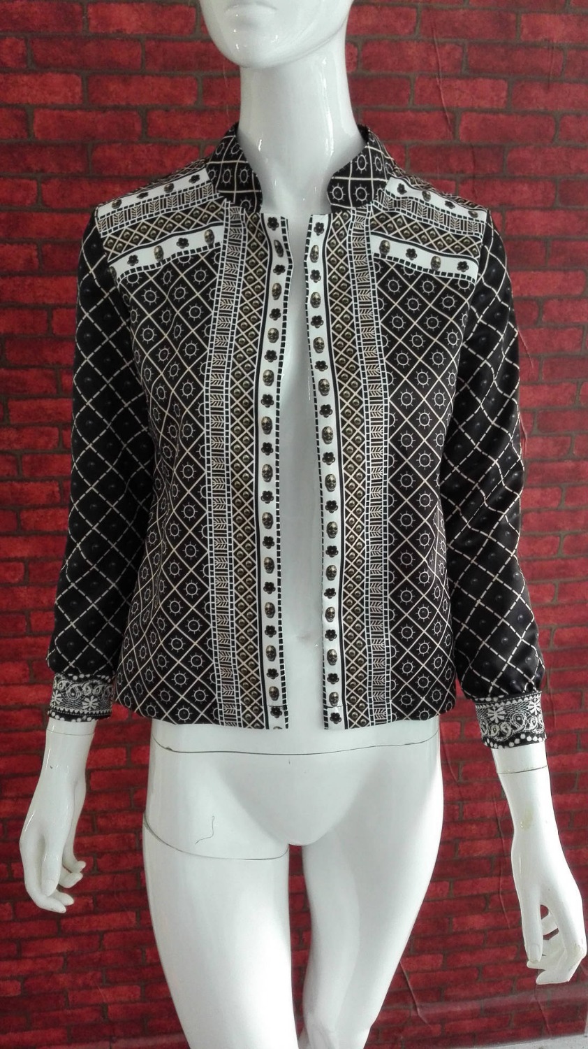 Fashion Women vintage Punk Style Plaid Print jacket long sleeve coat outwear casual slim brand tops Plus Size