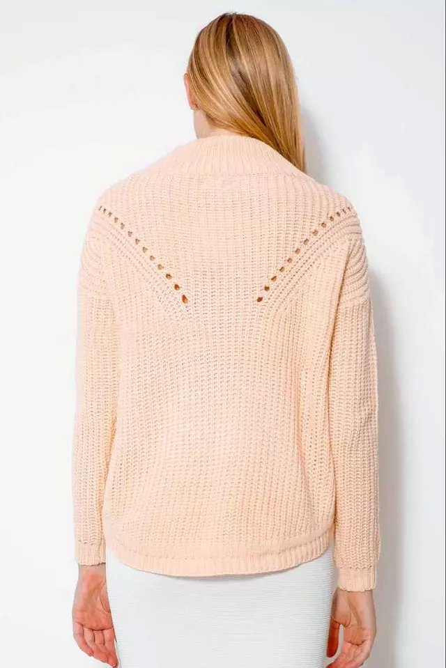 Knitted sweaters for Women Winter Fashion Pink Hollow out Turtleneck Pullover batwing Sleeve Casual brand