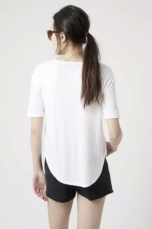 New Fashion Women Elegant White T-shirt O-neck short sleeve pocket casual fit brand designer tops female