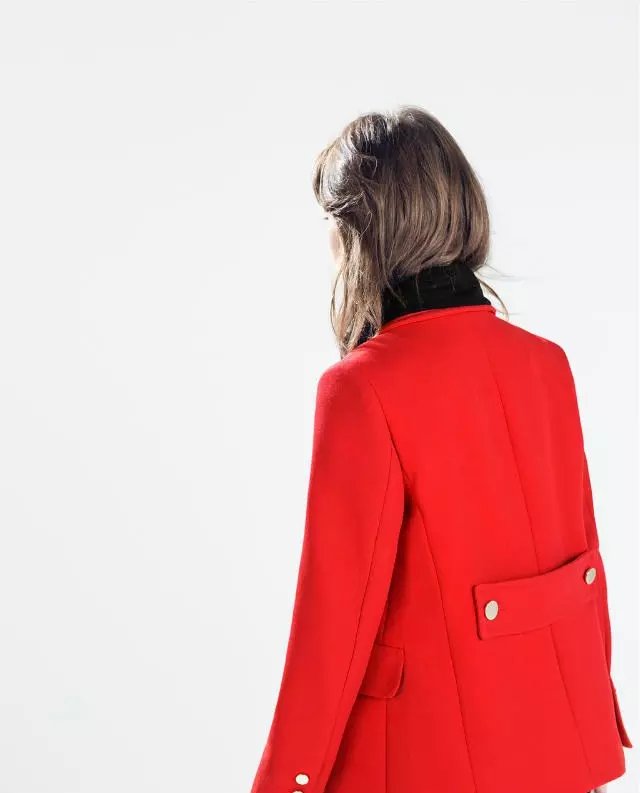 Winter Fashion women elegant double-breasted red woolen coat turn-down collar long sleeve pockets outwear casual brand