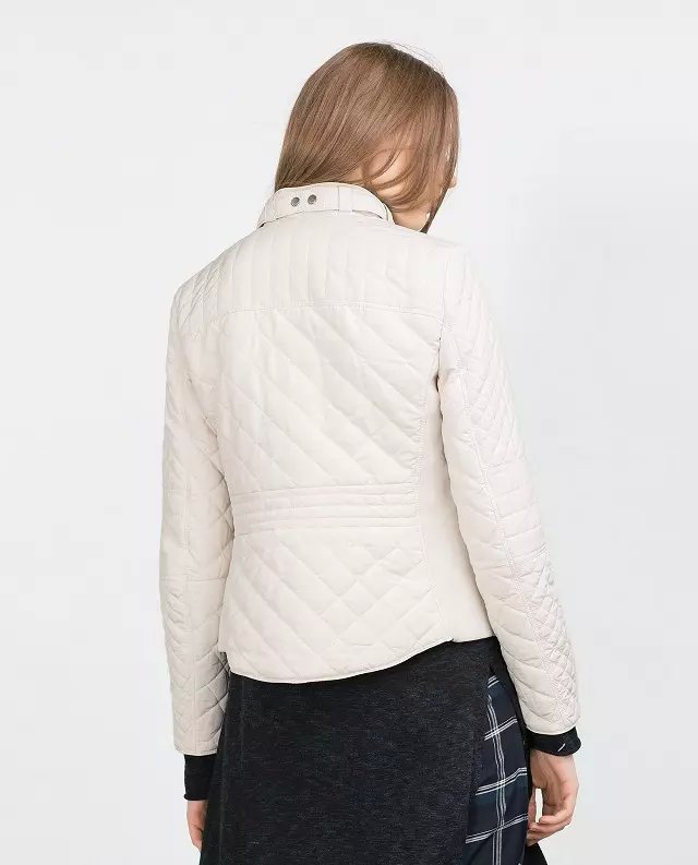 Winter Jacket Women Elegant beige Cotton standing collar Zipper Pocket Parka thick warm Coat Outwear Casual brand Mujer