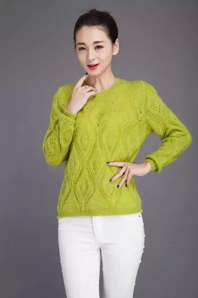 Winter women fashion Back hollow out Sweaters pullovers Outerwear O-neck casual long sleeve Tops white pink gray green