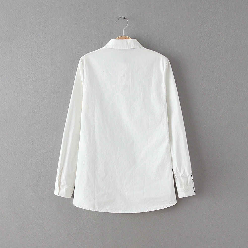 Women fashion elegant White blouses Bow turn down collar Button long sleeve shirt plus size casual tops