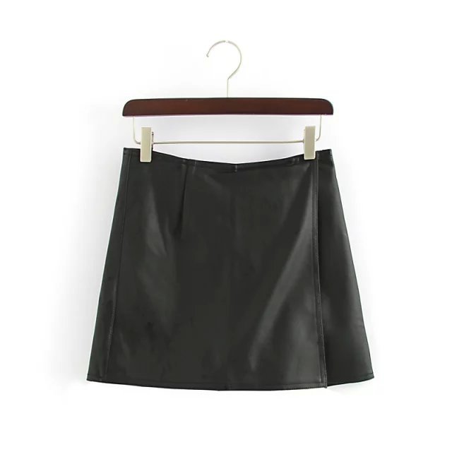 Women skirt shorts Fashion Faux Leather Brief Zipper For casual black red casual brand shorts feminino femme