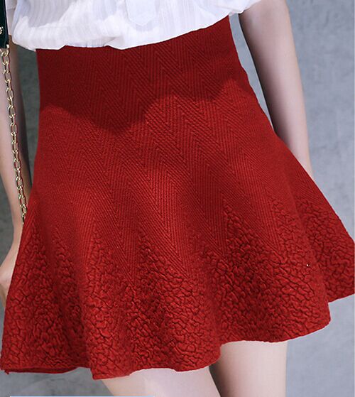 Women skirts Fashion Knitted 3D Print Stretch high waist short Pleated Saia Faldas Jupe mini casual brand winter autumn