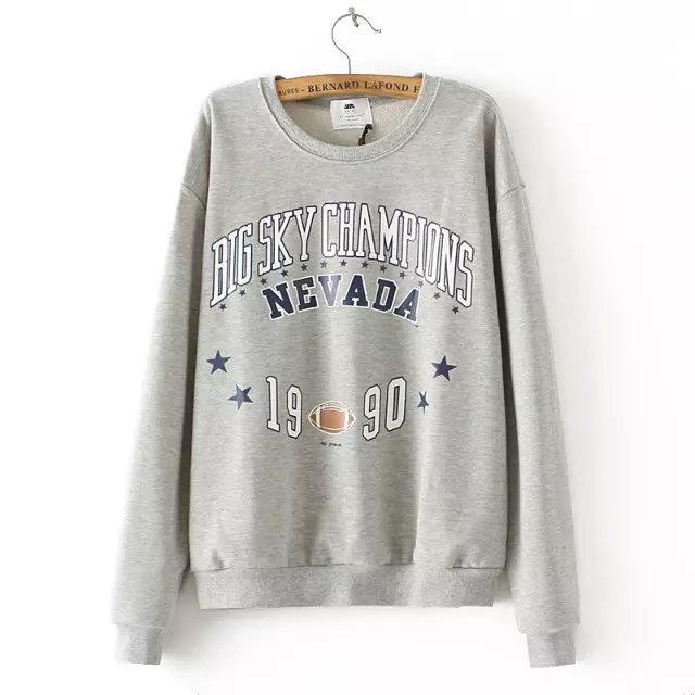 Women Sweatshirts Autumn Fashion white Letter number star print sport Pullover batwing sleeve O-neck brand hoodies