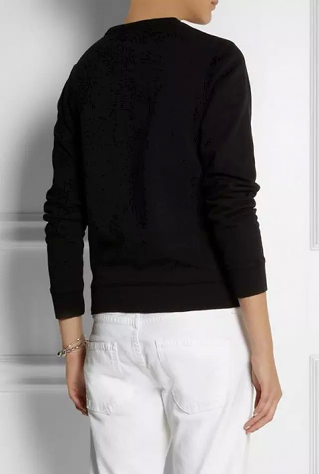 Women sweatshirts Fashion elegant black rabbit print sport pullover Casual long Sleeve O-neck hoodies brand Tops
