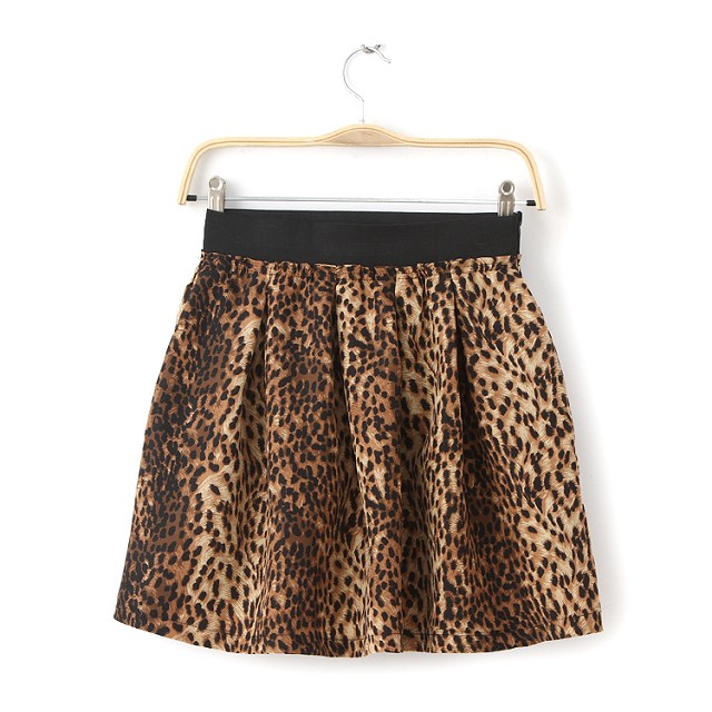 American Fashion sexy Leopard print mini pleated Skirt for women High Waist side zipper casual brand Saias Femininas