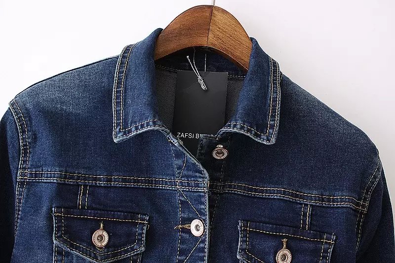 Autumn Fashion Women Elegant Blue Denim Jacket Button Pockets Plus Size Outwear Casual brand jeans Tops