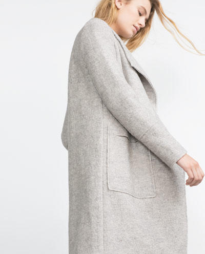Fashion winter women work wear elegant Gray pockets coats long sleeve Woolen outwear casual Loose brand coats