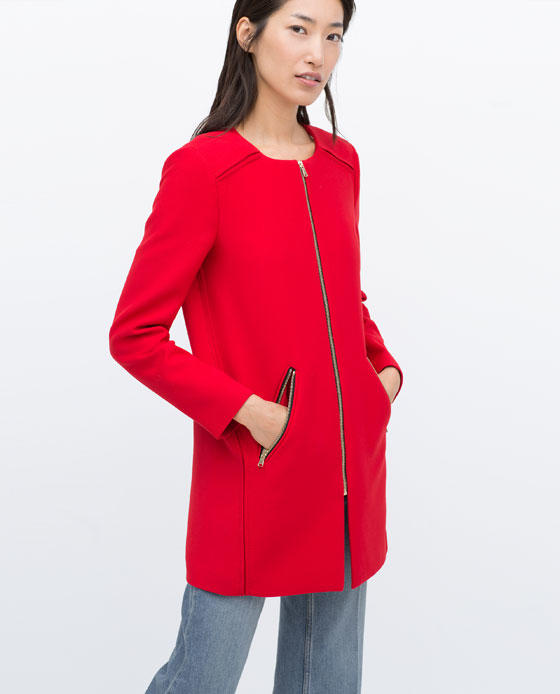 Fashion winter women work wear elegant woolen zipper pockets O-neck coats long sleeve outwear casual brand designer coats