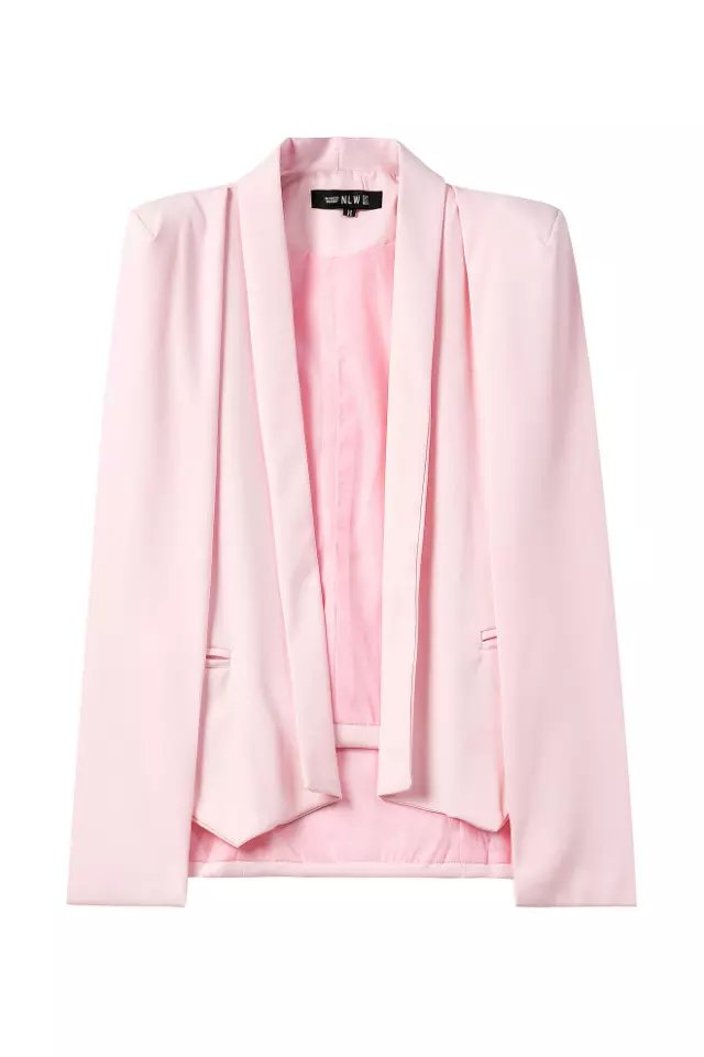 Fashion Women elegant office pink jacket coat vintage stylish Open Stitch pocket Blazers outwear casual brand Cloak