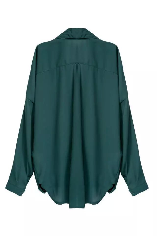Fashion women stylish Cross V neck long sleeve Green office blouse vintage loose shirts casual blusa feminina