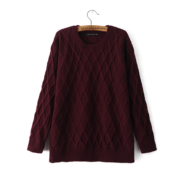 Fashion women winter Check pullover knitwear Casual O-neck long Sleeve knitted sweaters brand Tops
