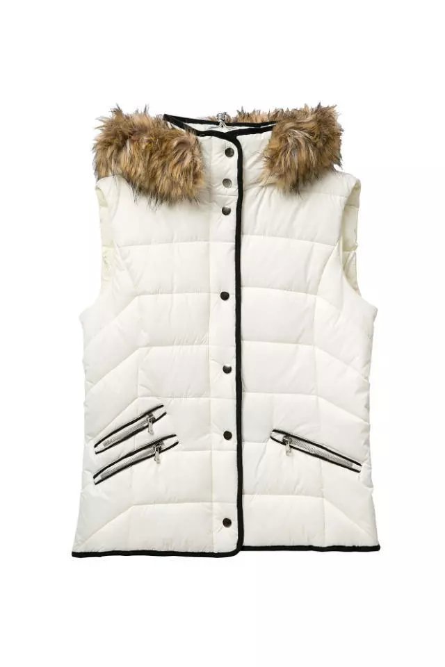Hot Women Winter Fashion Waistcoat Fur Hooded Thick Warm Down Cotton white zipper pocket Vest Female Outerwear